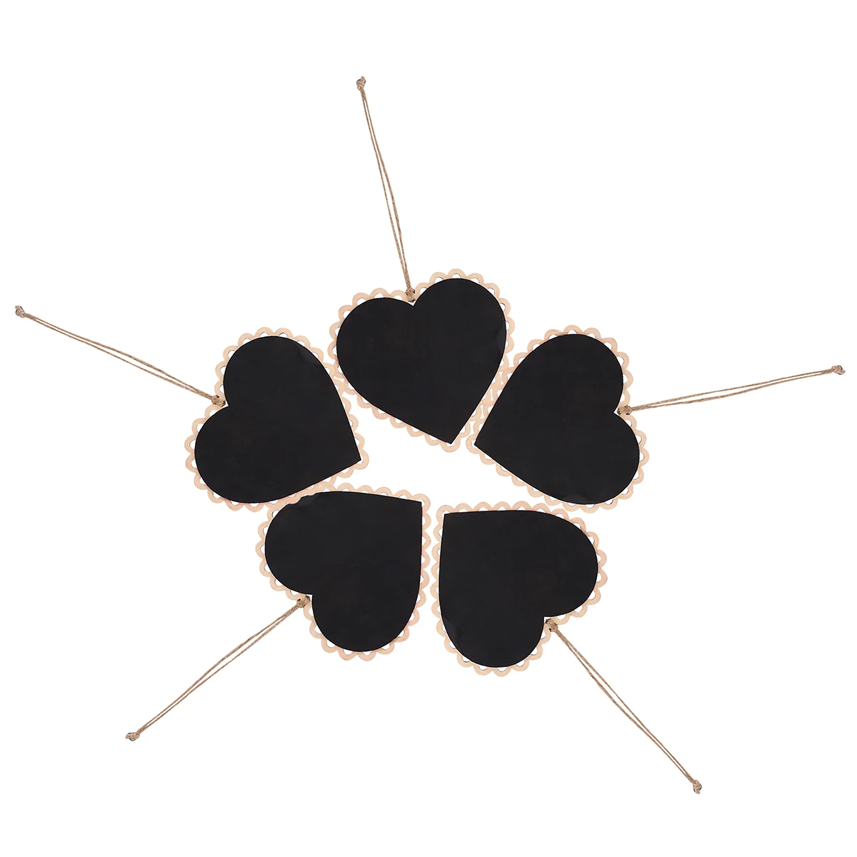 

5 Pcs Mini Heart Shaped Blackboard Hanging Wall Decor Chalkboard Sign Memo Ornament Display Numbers Greetings Home Party Office