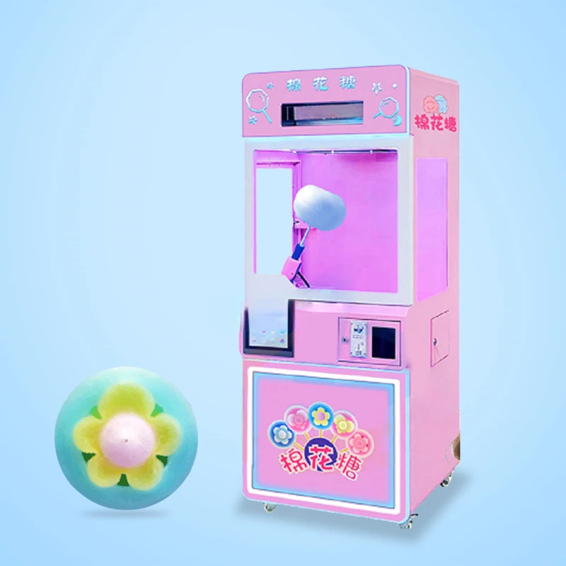 220v Spinning Cotton Candy Floss Machine Automatically Marshmallow Sugar Candy Floss Vending Machine With Cover