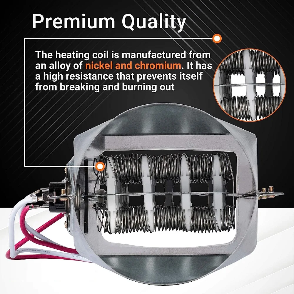 5301EL1001A Dryer Heating Element Assembly Compatible with LG Dryers 5301EL1001J 5301EL1001H AP5072170 PS3527790 PS3527791