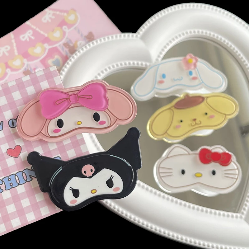 1Pcs Anime Sanrio Hairpin Hello Kitty Kuromi Melody Cinnamoroll Kawaii Hair Accessories Headwear Hair Clip Gifts For Girl