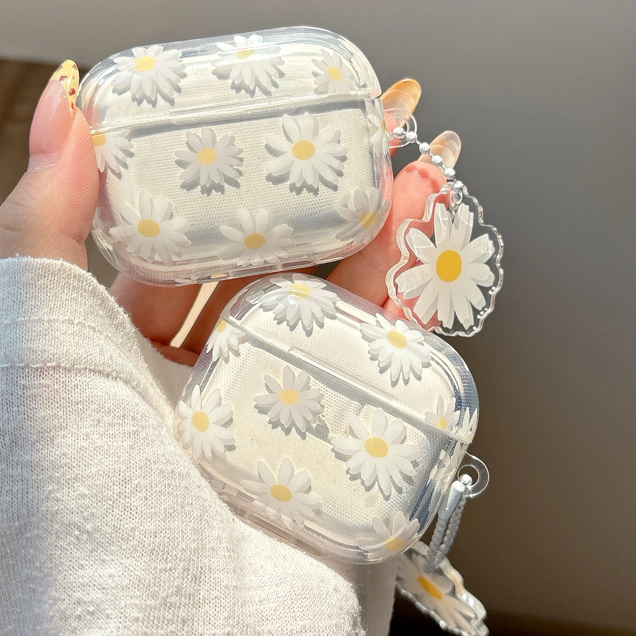 Custodia Bluetooth Senza Fili Per Airpods1/2 Airpods3 Airpods4 Cover Per Auricolari Airpods Pro E Pro2 In Tpu Con Motivo Floreale