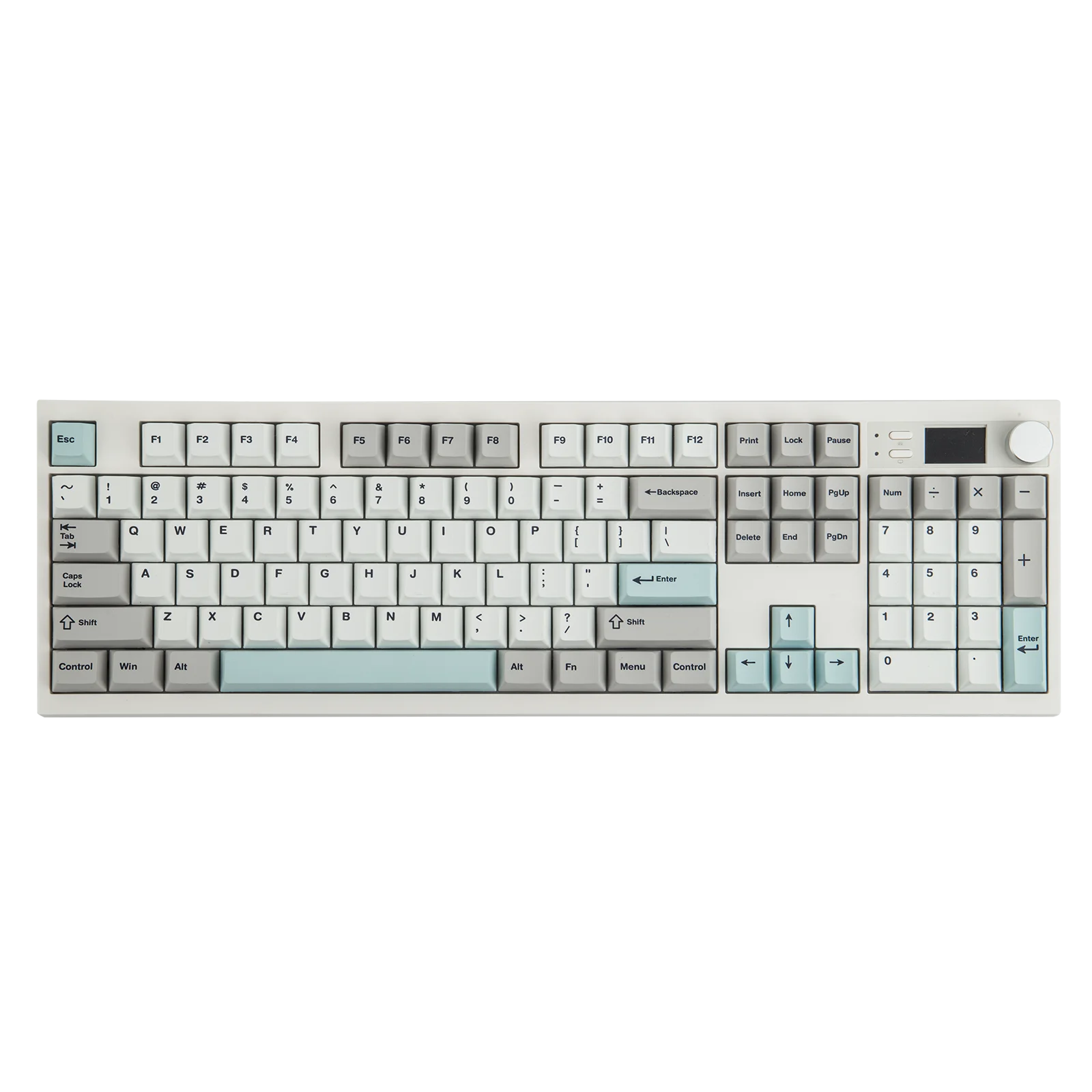 

EPOMAKER QK108 QMK/VIA Full-Sized ANSI US Layout Hot-Swap Wired/Bluetooth/2.4Ghz Wireless Mechanical Keyboard with Screen & Knob