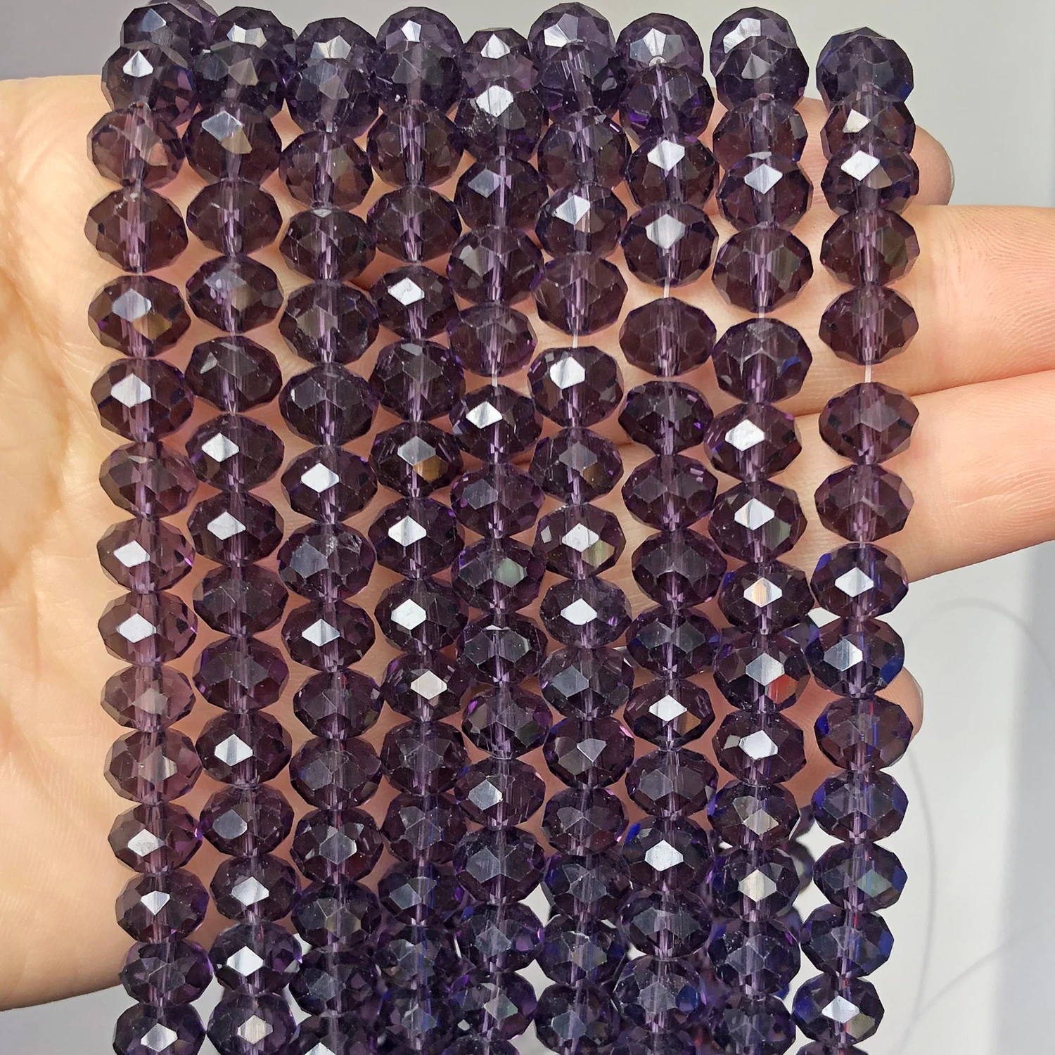 Wholesale Dark Purple Austrian Crystal Glass Beads Round Faceted Rondelle Loose Spacer Beads For Jewelry Making Diy Accessories