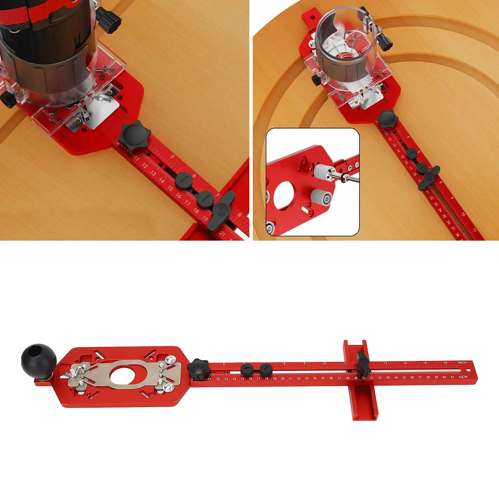 

Router Milling Bracket Router Guides Cabinet Hardware Jig Detachable Multifunctional Clear Double Scale for Woodworking