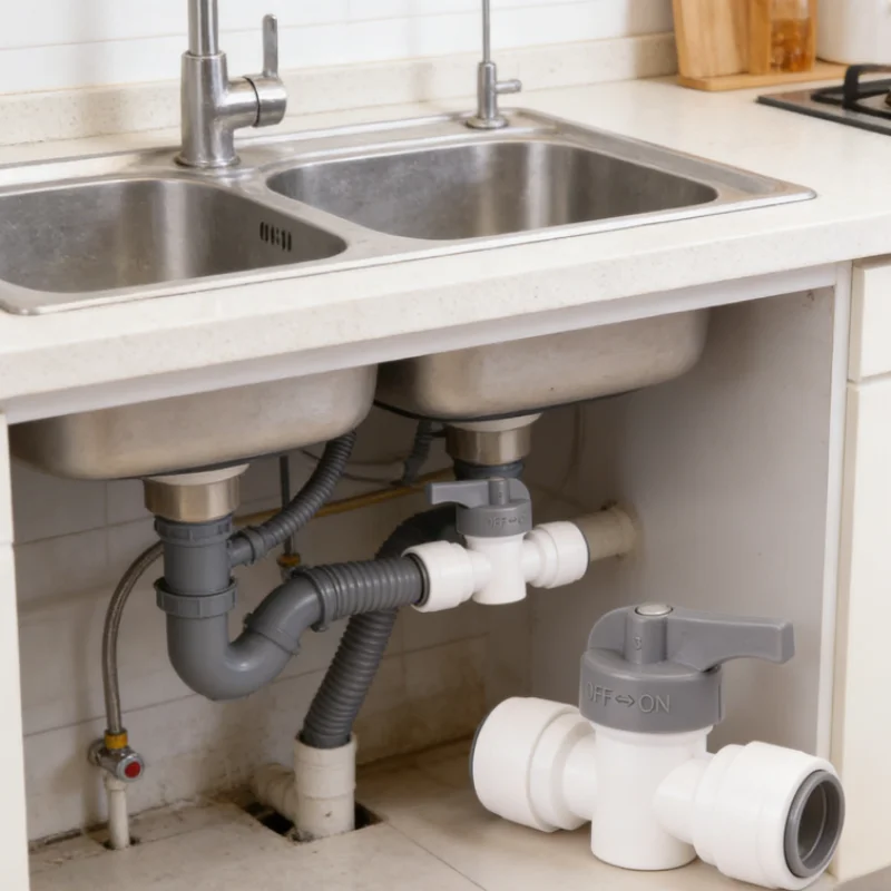 

Серый надежный запорный клапан высокого качества для водоочистителя John Guest из сополимера ацетала, соединение 3/8 дюйма, запорный кран