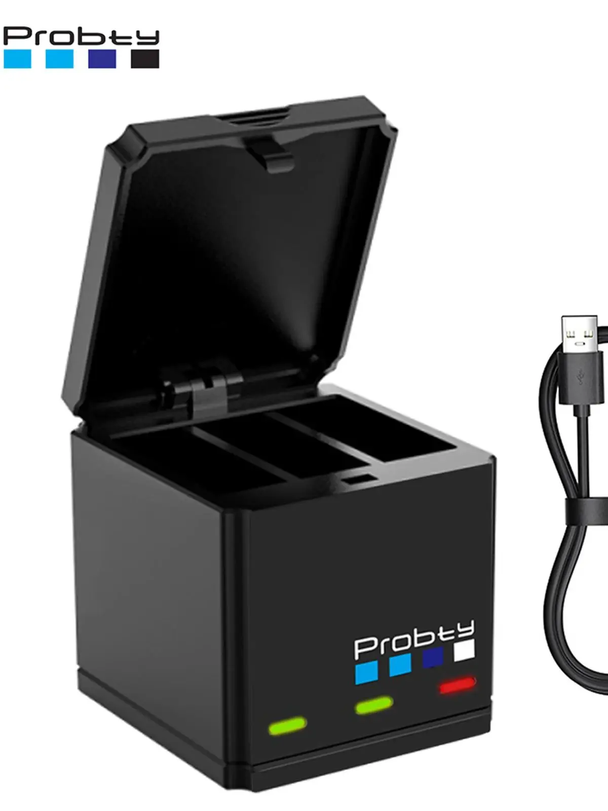 Oryginalna ładowarka Probty do GoPro Go Pro Hero 8 7 6 5 Black 3-drożna szybka ładowarka Akcesoria do kamer sportowych — zdjęcie 2