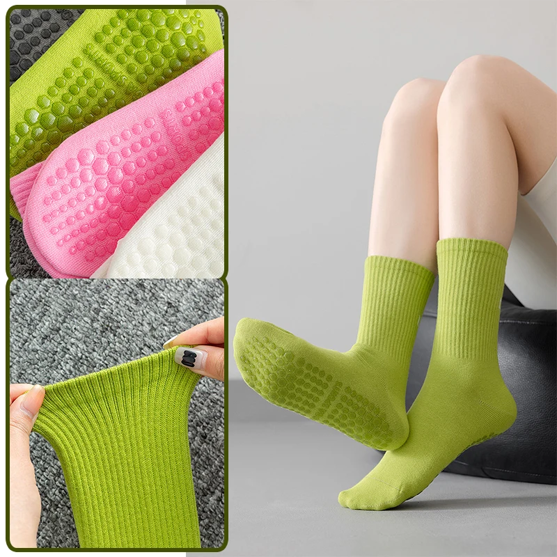 

Нескользящие женские носки для йоги — носки для пилатеса с поддержкой свода стопы, дышащие носки для тренировок для бара, тренажерного зала, дома