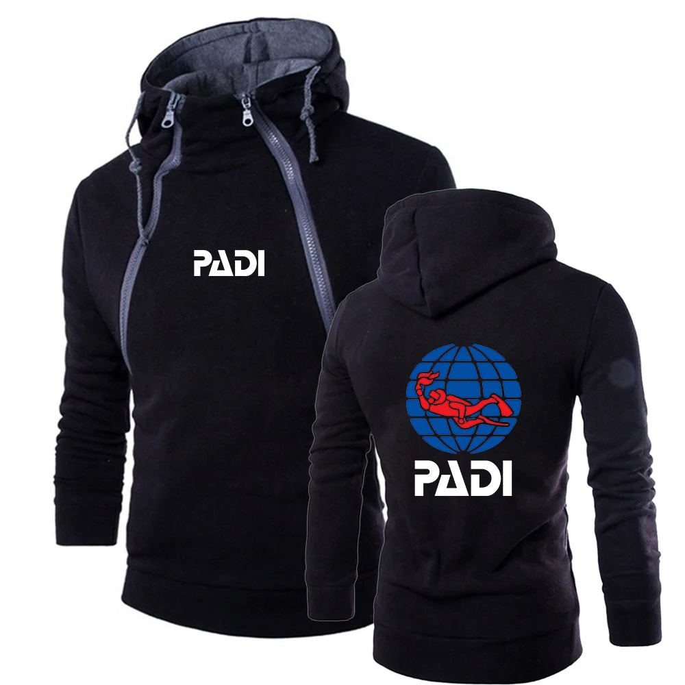 

2024 Scuba Driver Padi New Printing Men Spring and Autumn Three-Color Hoodie Zipper Leisure Causal Comfortable Tops