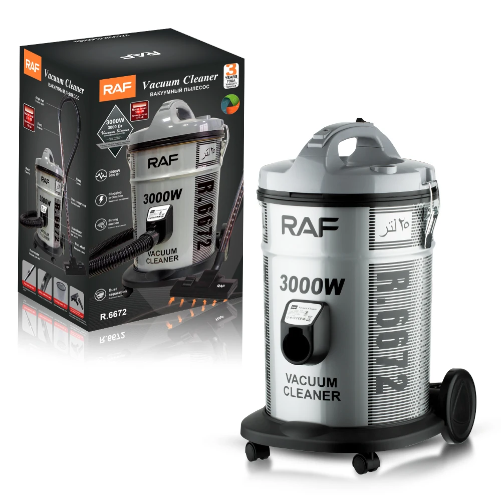 RAF Strong Suction 3000W Powerful Lightweight Large Capacity 25L Bagged Canister Vacuum Cleaner Lower Noise than 78 dB