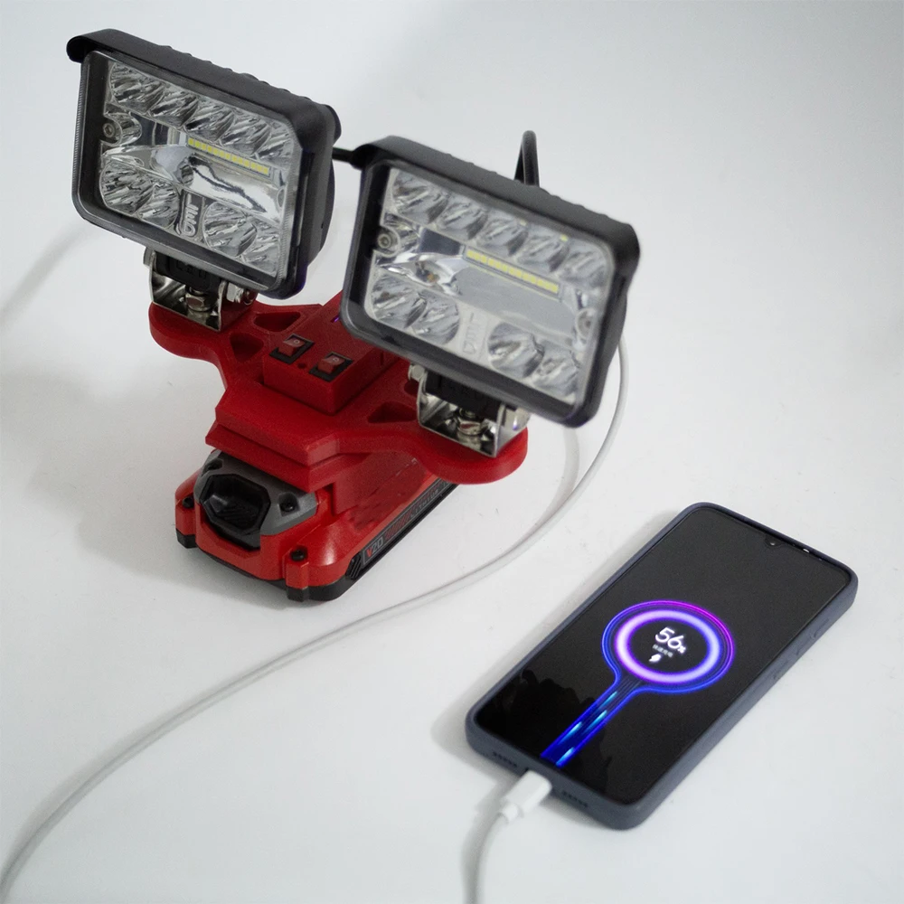 LED Work Light For Craftsman 20V Lithium Battery Operated Wireless Outdoor Portable Lamp W/USB ( Battery Not Included )