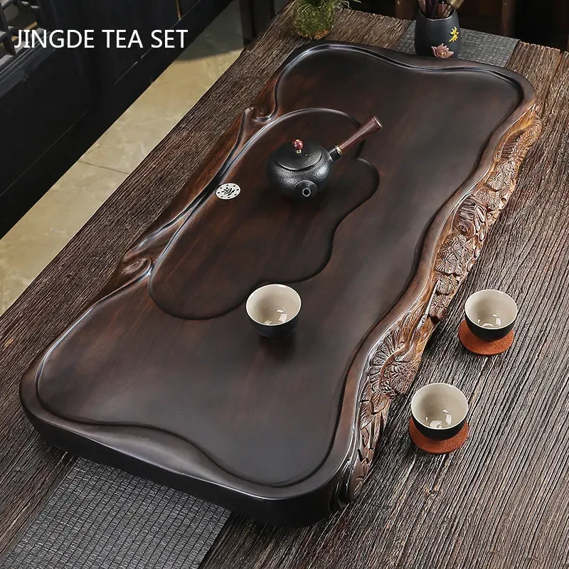 Hand-carved Bakelite Tea Tray Antique Drainage Type Large Size Tea Board Living Room Trays Decorative Custom Tea Accessories