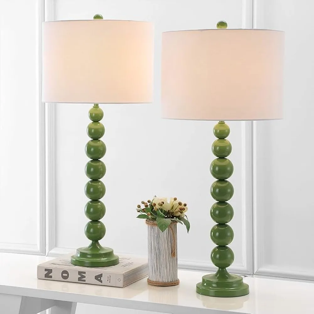 Lighting Collection Jenna ern Contemporary Green Stacked Ball 32-inch Bedroom Living Room Home Oice Desk Nightstand Tabl