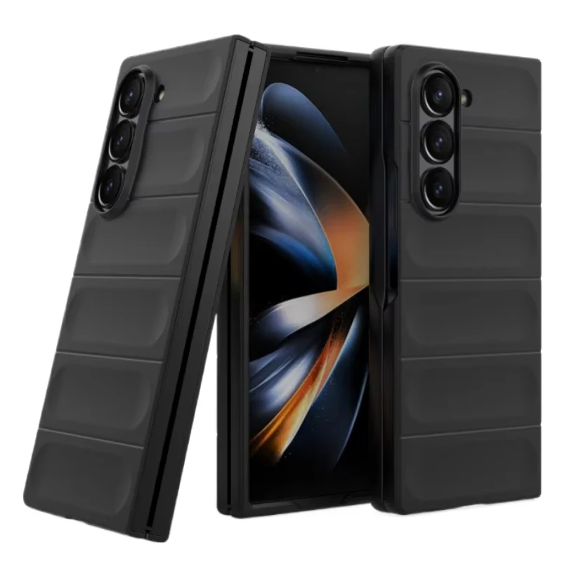 Case For Samsung Galaxy Z Fold6 Fold 6 5 4 3 5g Back Cover Phone Cases Soft Silicone Anti-fall Shockproof Funda Coque