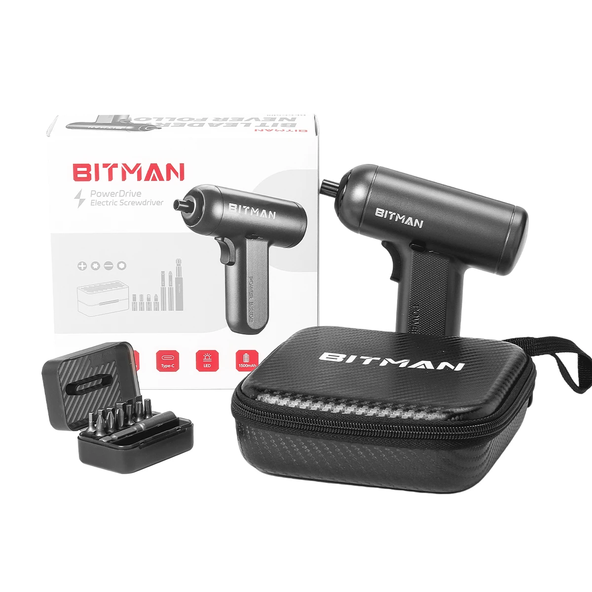 

Умная электрическая отвертка Geinxurn, 16 шт., с 14 шт., инструменты для отверток и 2 аксессуарами, компактный органайзер для дома, сделай сам