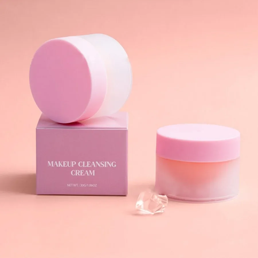 Crema de limpieza de maquillaje de tubo esmerilado personalizada, 30g, fácil de usar, eliminación profunda de maquillaje, maquillaje hidratante suave a granel