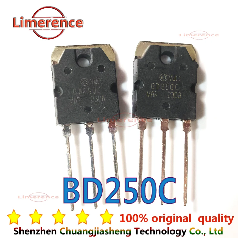 5PCS BD250 BD250C PNP  TO-3P  integrated circuit