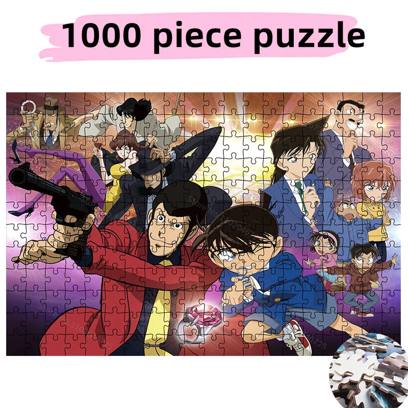 

Bandai 1000 Pieces HD Print Paper Detective Conan Cartoon Creative Puzzle Educational Toys Children Adult Collection Hobby