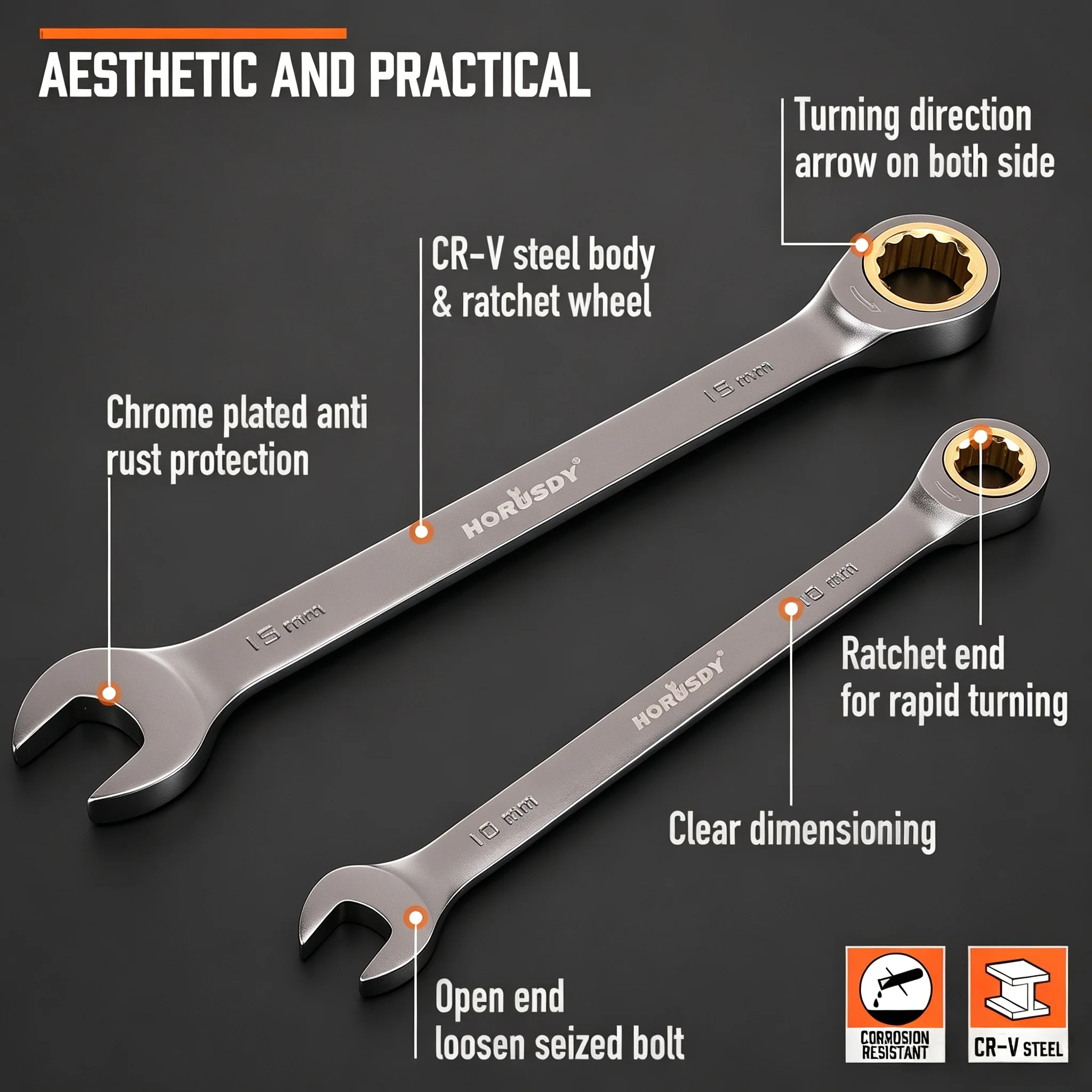 Horusdy-ラチェットスパナセット,メートルレンチ,cn - Spark Plug Socket Set のレビューと価格