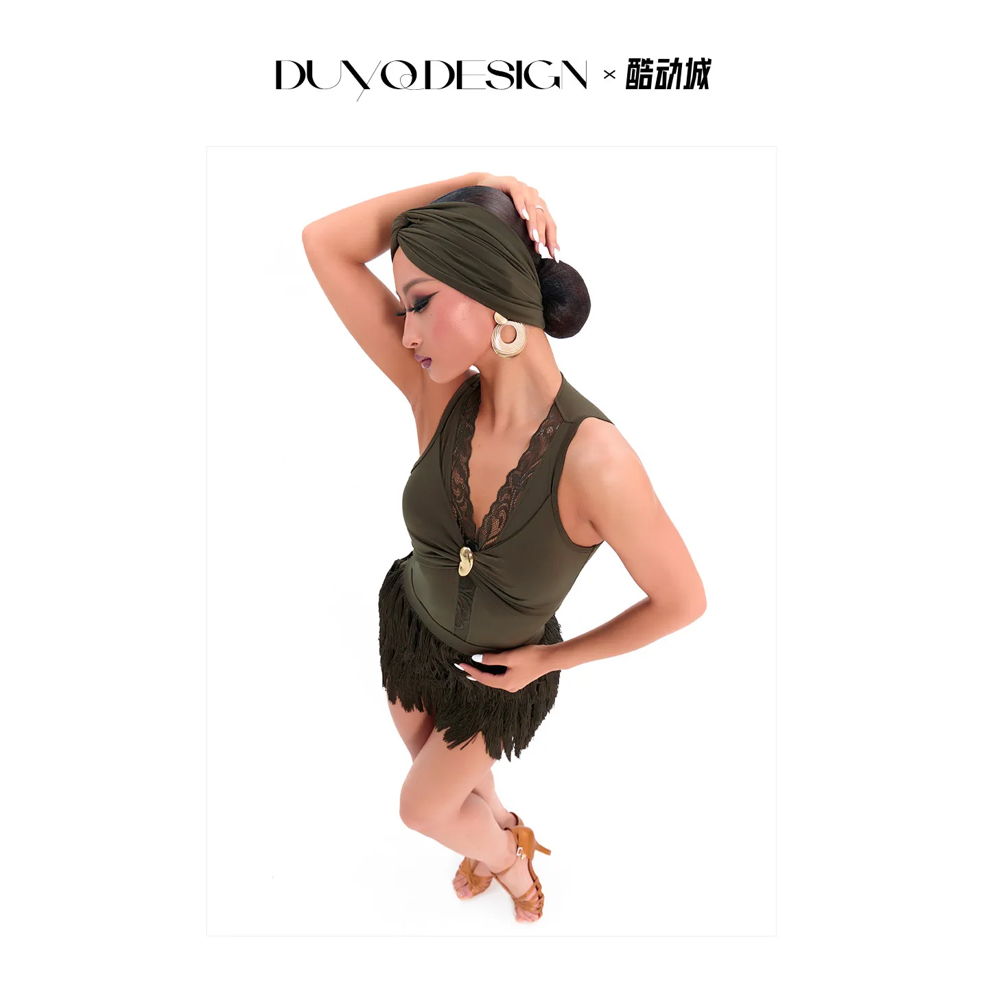 Customized Latin Dance Dress 2pcs Set for Women Skirt Tango Stage Performance Costume Style Backless Samba Lamba Practice Outfit