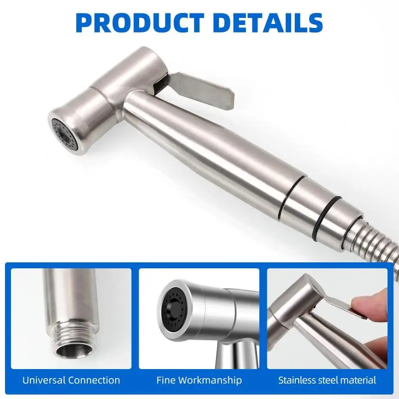 Portable Pressurized Handheld Sprayer Nozzle For Feminine Hygiene Care & Toilet Washing Cleaning Bathroom Accessory