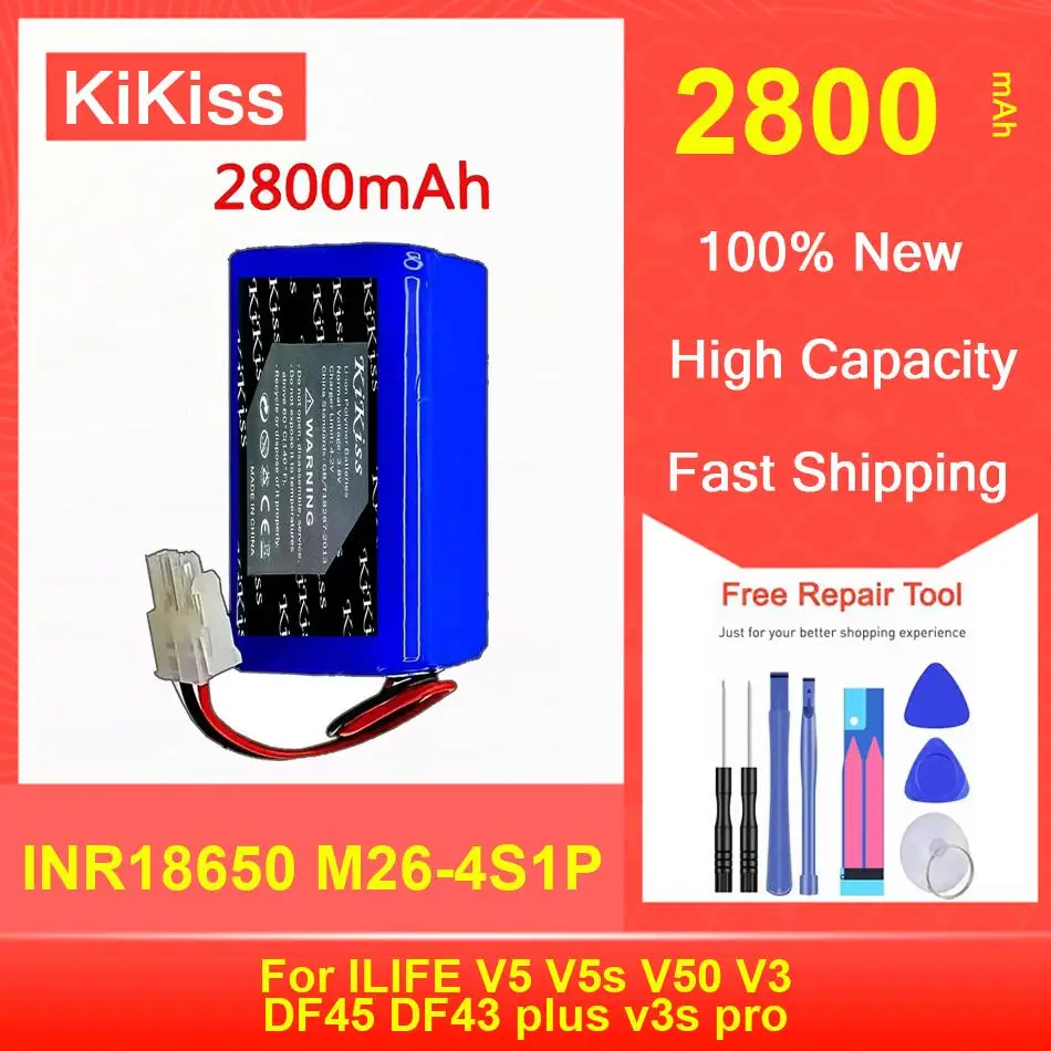

Аккумулятор INR18650 M26-4S1P 2800 мАч для Ilife V5 V5s V50 V3 DF45 DF43 Plus V3s Pro робот-пылесос для уборки