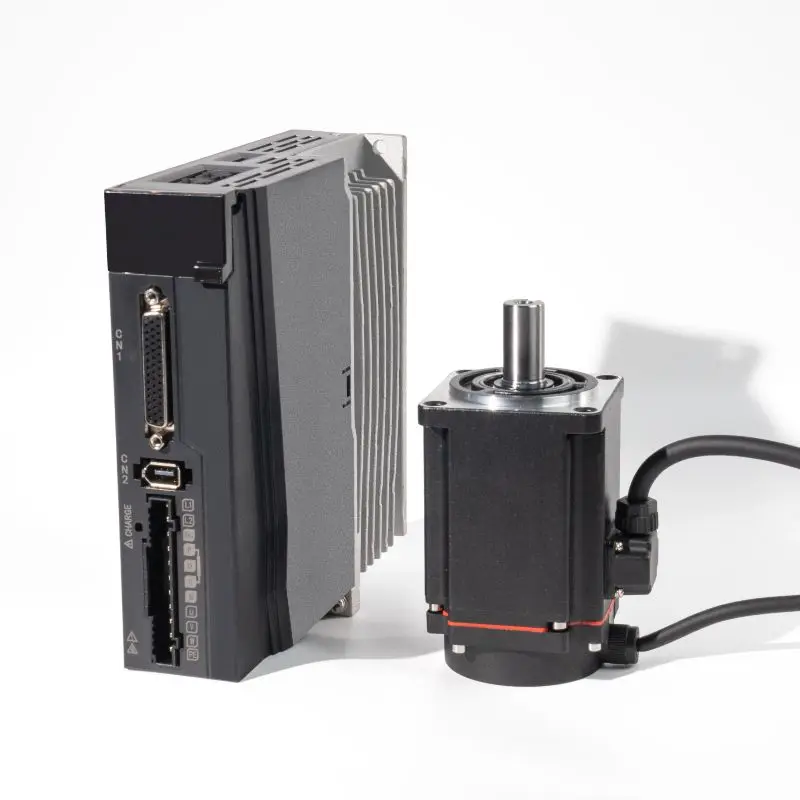 

200W 400W 600W 60 Servo Motor Set Dark Gray High Speed / Efficiency Servo Motor Kit With Lead Wire Model