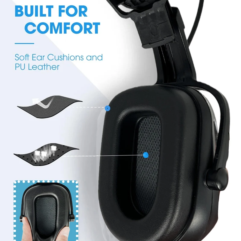 Imagem -05 - Capacete de Segurança tipo Earmuffs Protetor Auricular Bluetooth Proteção Auditiva Trabalho Industrial ce En3523 Novo