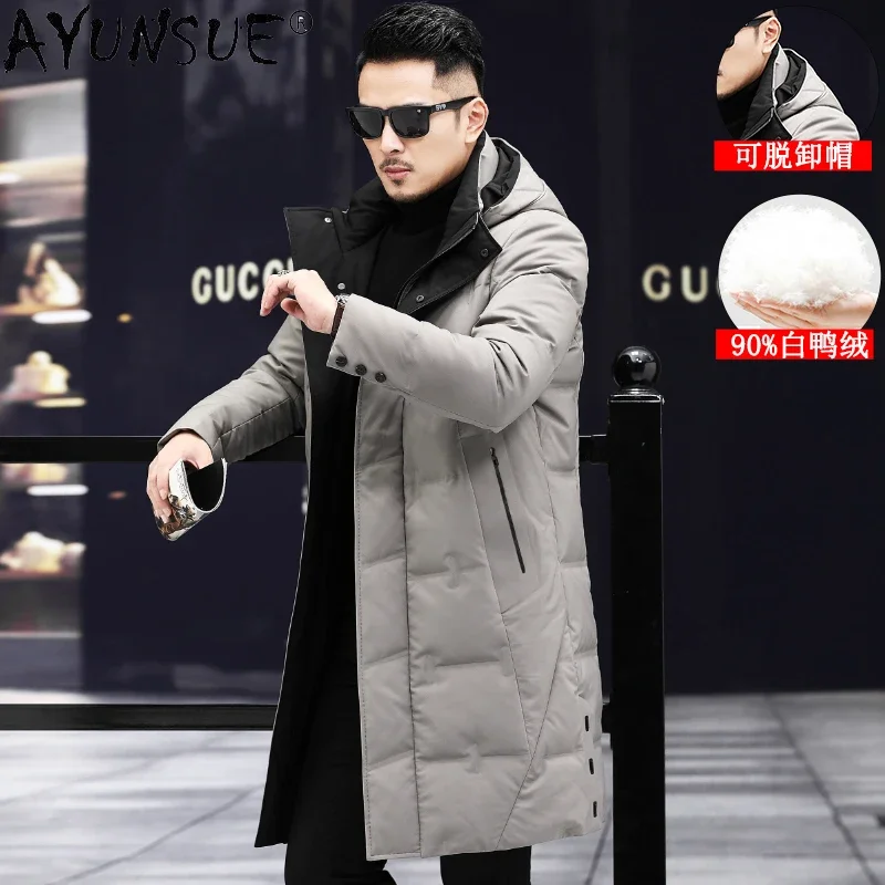 Ayunsue roupas masculinas inverno para baixo jaqueta roupas masculinas grossas jaquetas 5xl 6xl 7xl casaco longo parkas masculino ropa hombre lxr495