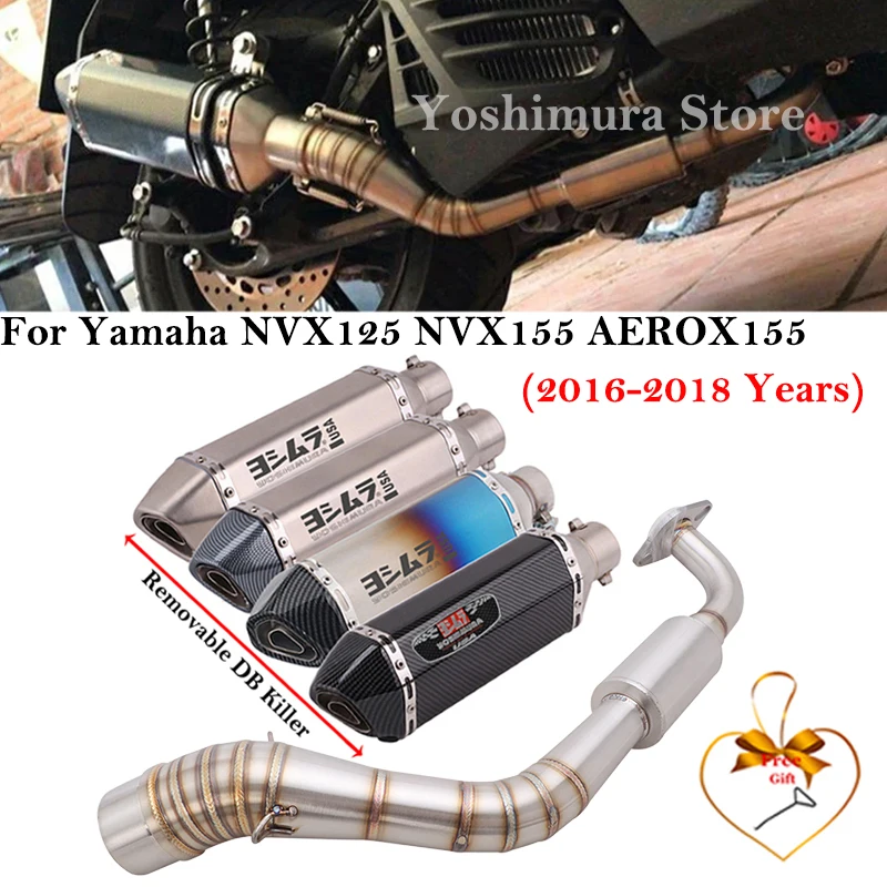 

Full Systems For Yamaha Aerox155 NVX155 NVX125 Aerox 155 NVX 155 125 Motorcycle Exhaust Escape Modified Front Link Pipe Muffler