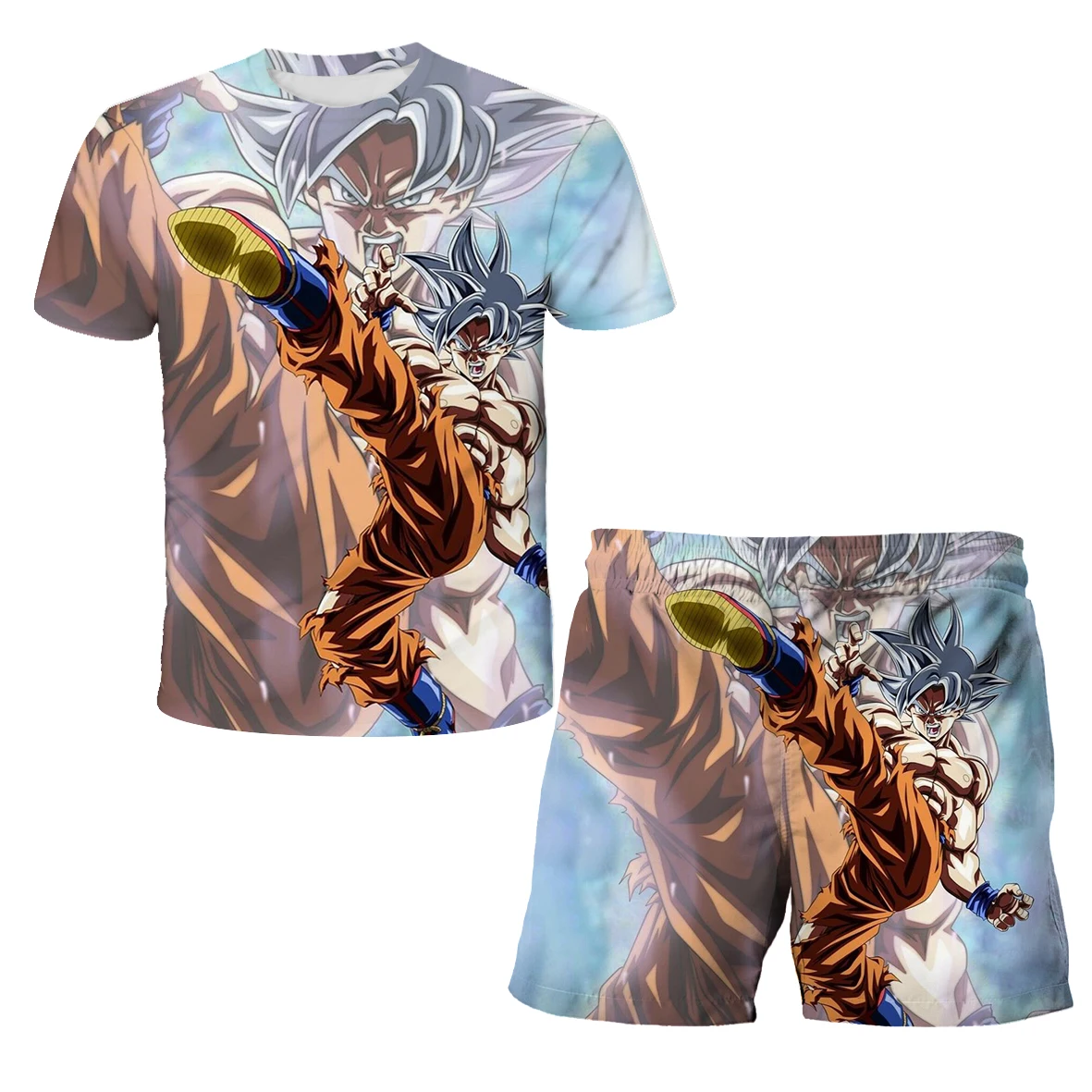 

Anime Dragon Ball Z Children 3D T-shirt Fashion Summer Shorts Breathable Goku Character Suit Boy Cosplay Set Gift Kids Clothing