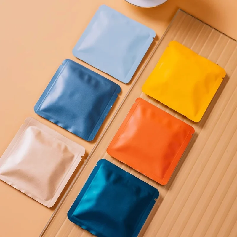 StoBag 100pcs Colorful Aluminum Foil Packaging Bag Small Plastic Sealing for Tea Coffee Powder Storage Pouch Portable Wholesale