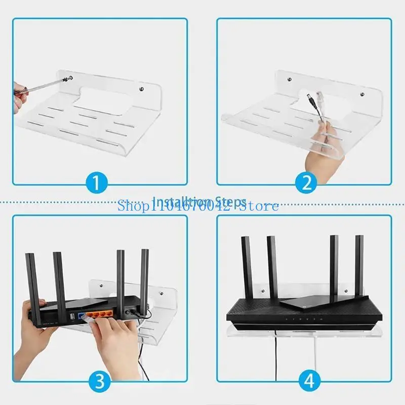 652F Wifi Router Storage Rack Wall Mount Holder for Home Bedroom Living Room Office Mini DVD Player Stand Bracket