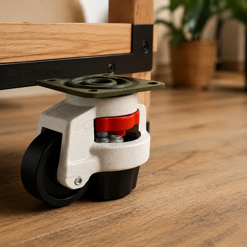 Adjustable Heavy-Duty Workbench Caster with Anti-Skid Wheels for Industrial Machinery and Vending Use
