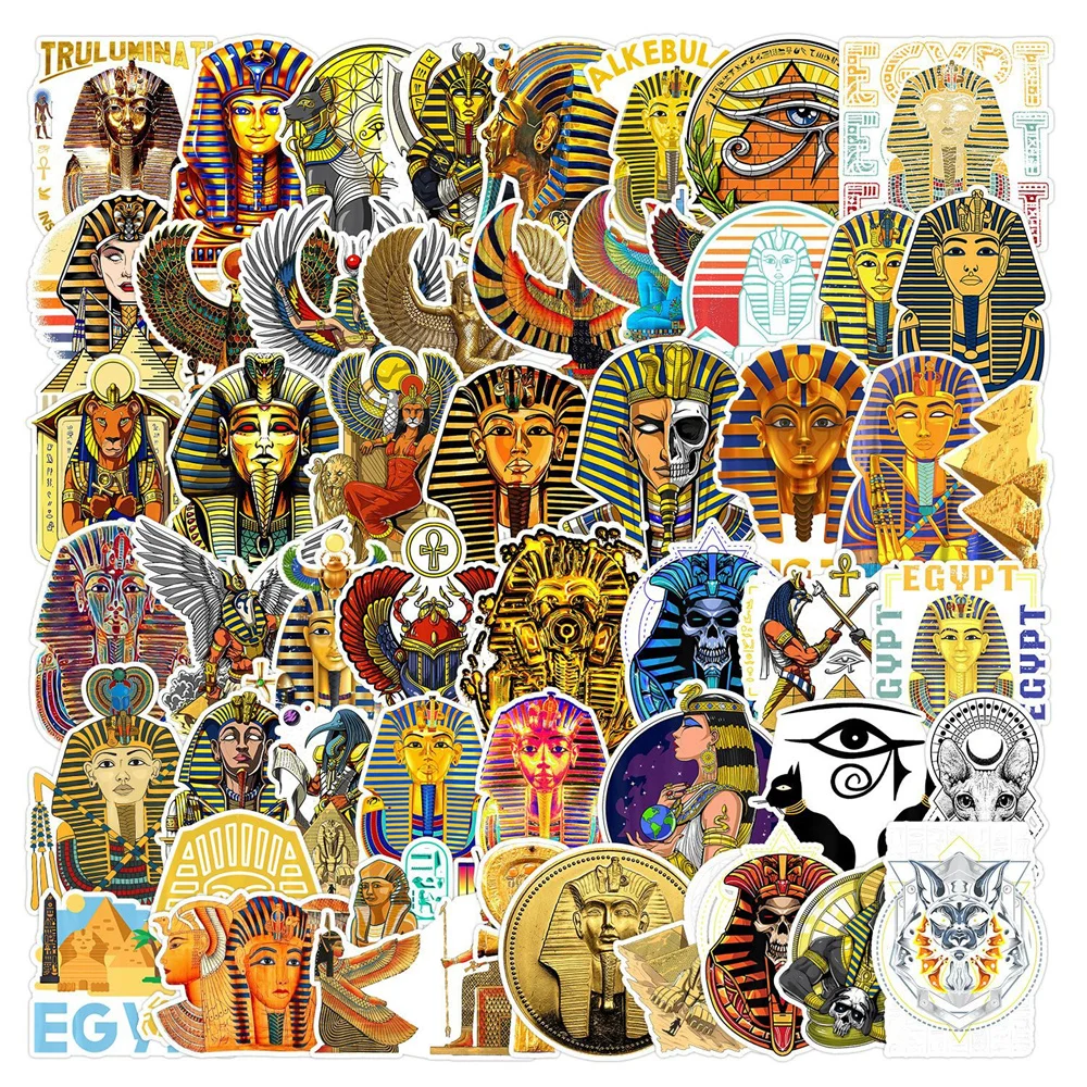 50pcs Mysterious Pharaoh Stickers For Laptop Scrapbook Stationery DIY Craft Supplies Vintage Egypt Sticker Scrapbooking Material