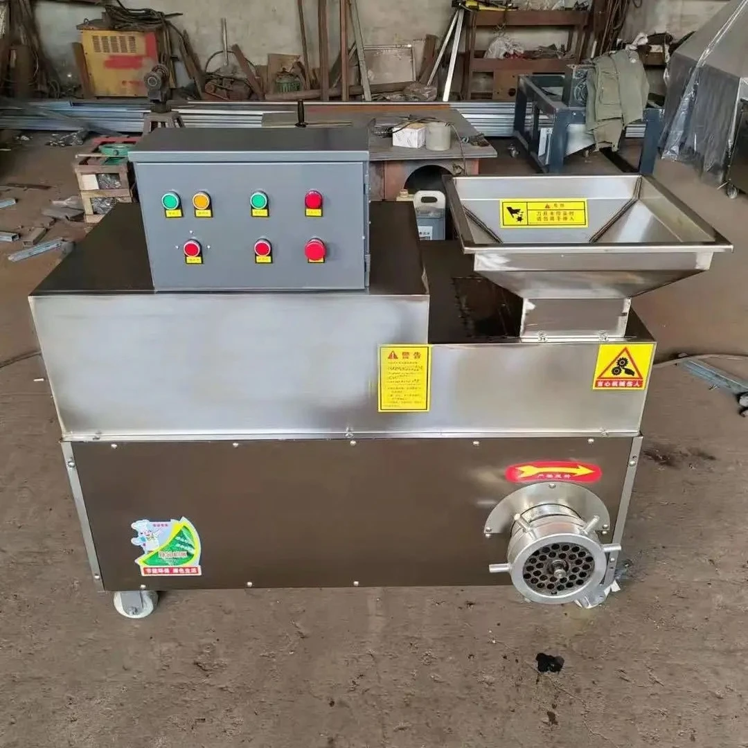 Fully Automatic Stainless Steel Meat Bone Shredding And Crushing Machine Frozen Plate Beef Bone And Pig Skin Grinder Machine