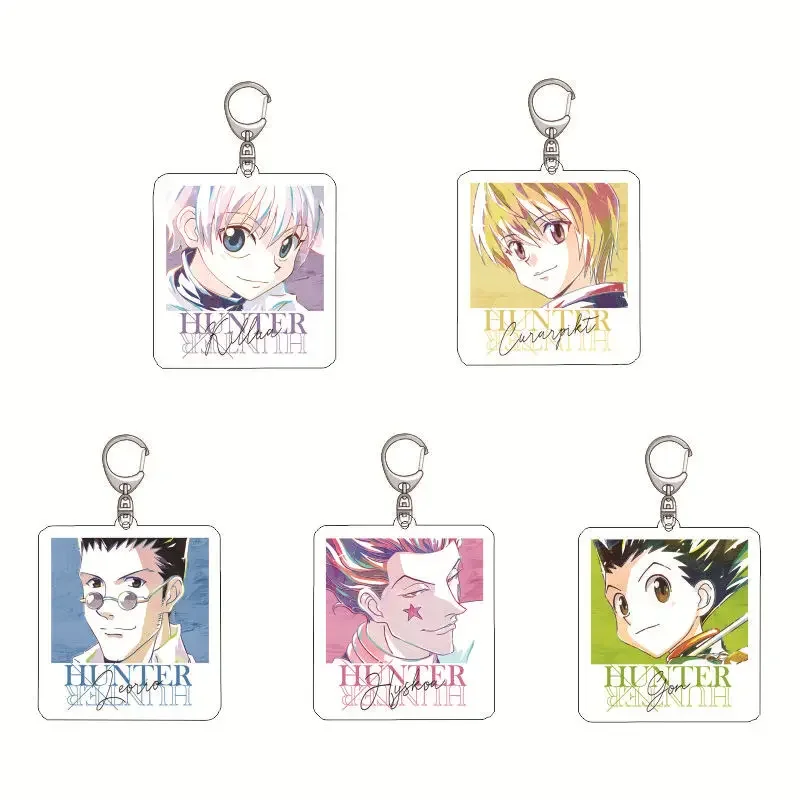 

HUNTER×HUNTER Anime Peripheral Acrylic Pendant Keychain Cute Cartoon Character Charms for Bags Keys and Desktop Decoration