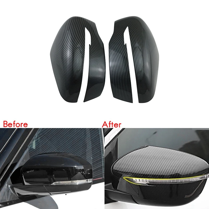 Rear View Rearview Side Glass Mirror Cover Trim Frame Side Mirror Caps for Nissan Navara NP300 D23 15-18