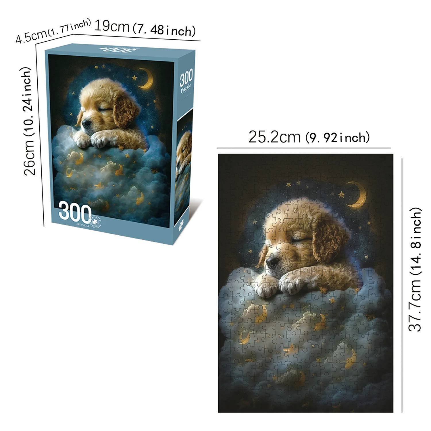 300 Pieces Adorable Puppy Velvet Material Floor Jigsaw Puzzles for Adults Home Decor Games Family Fun Educational Toys for Kids