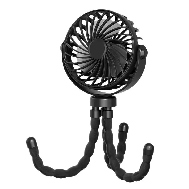 New Portable Octopus Fan with Mini Night Light Handheld and Foldable Oscillating Design for Desktop Home Outdoor Stroller Use