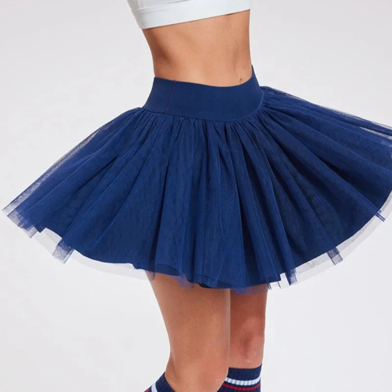 Women'S Puffy Tennis Skirt Trendy Tutu Skirt Quick Dry Badminton Skirt High Waist Pickleball Skort With Pocket