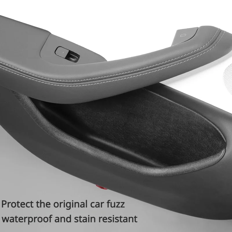 

Для Tesla Model 3 Highland 2024, задняя дверь, боковая водонепроницаемая ручка для хранения, карманная дверная ручка, подлокотник, лоток-органайзер, крышка