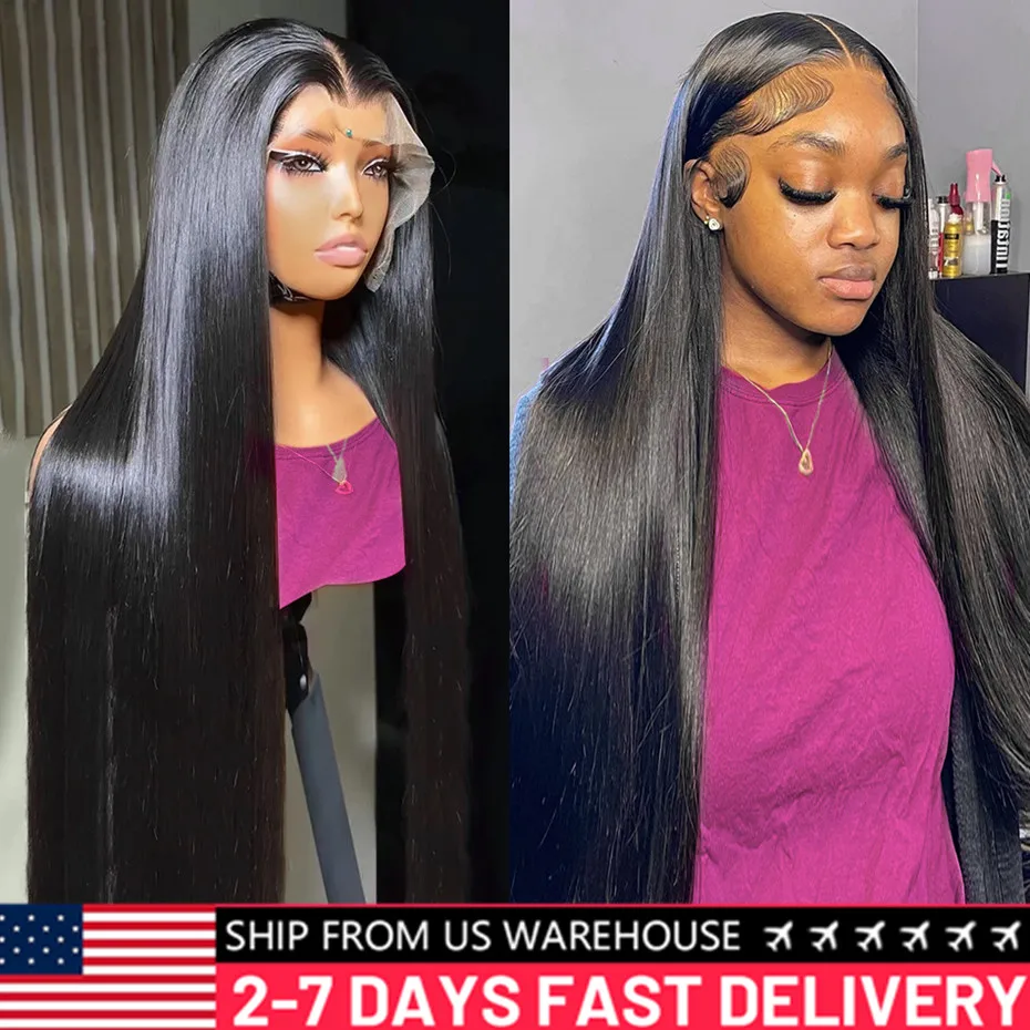 180 Density 30 32 Inches Bone Straight 13x4 13x6 HD Transparent Lace Frontal Wig 5x5 Glueless Wigs For Black Women Bling Hair