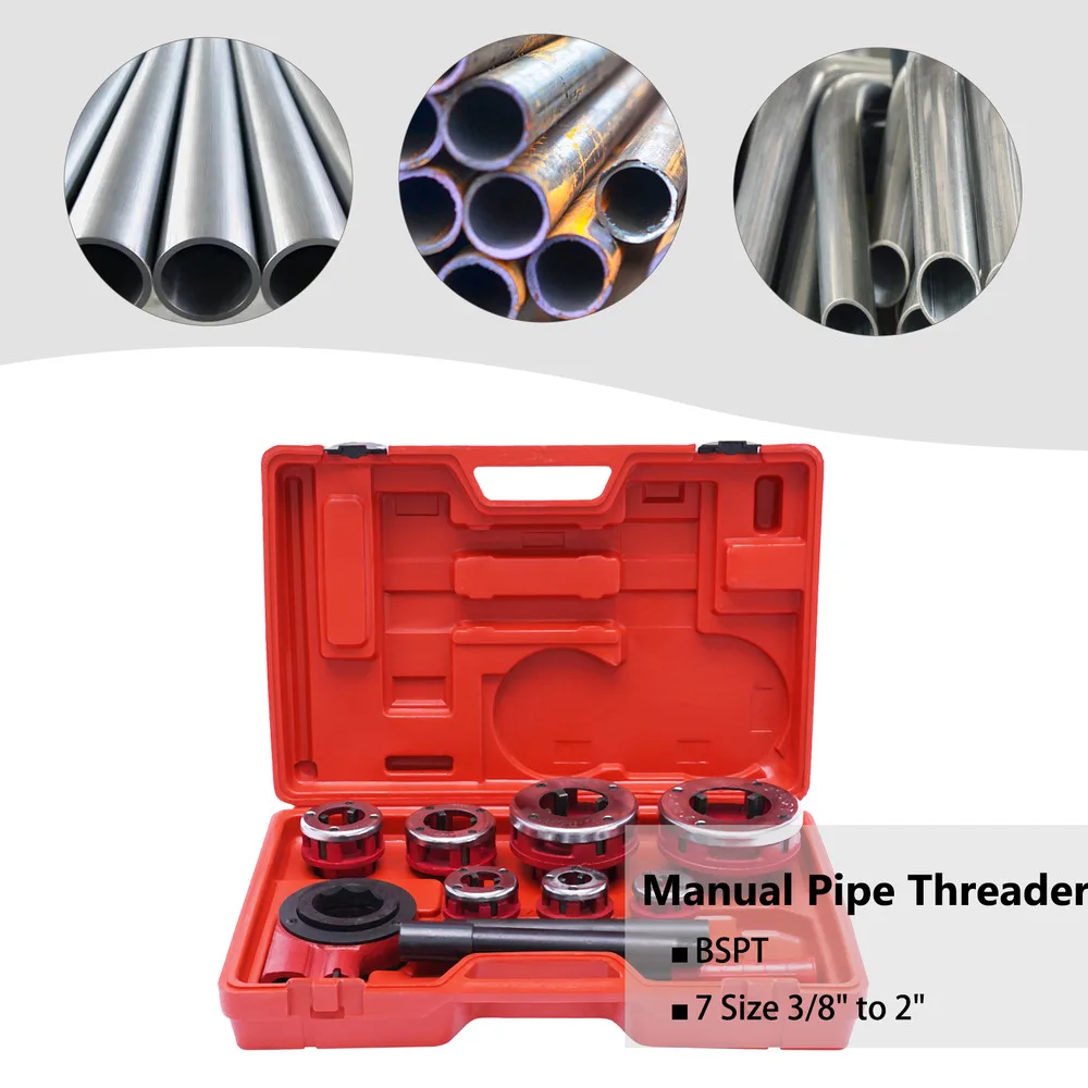 BSPT 7 Size Manual Pipe Threader Threading 3/8