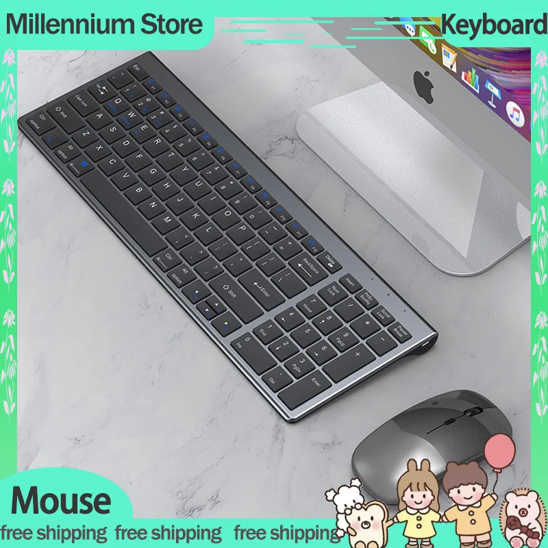 Bluetooth Keyboard 3Mode 2.4G Bluetooth Wirless Keyboard Mini Multimedia Keyboard Mouse Set for iPad/Laptop Customized Keyboards