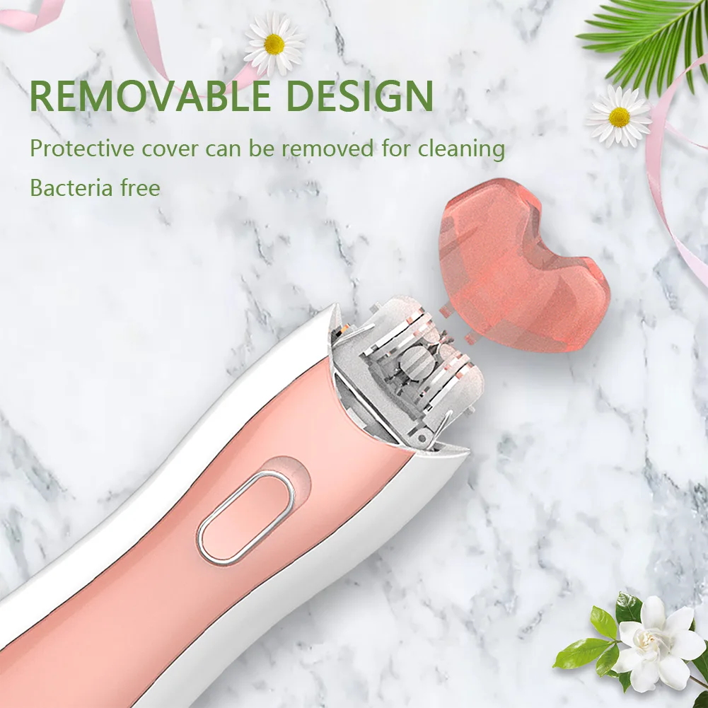 Women Painless Hair Trimmer Portable Armpit Leg Hair Removal Machine Smooth Glide Epilator for Facial Wholebody Home Use