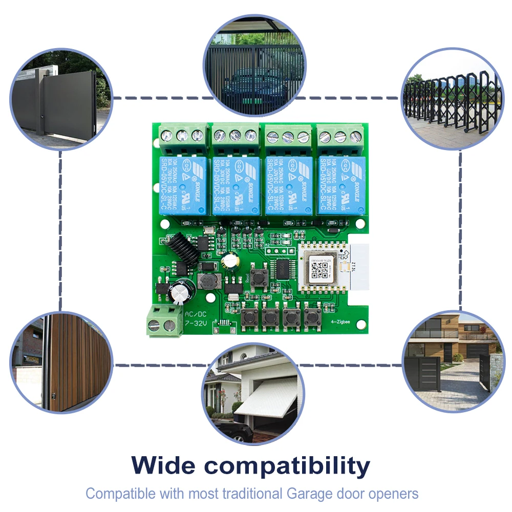 4CH Zigbee Smart Switch 220V Module APP Remote Control 12V 24V 85-250V RF Receiver 10A Smart Relay With Alexa Google Home
