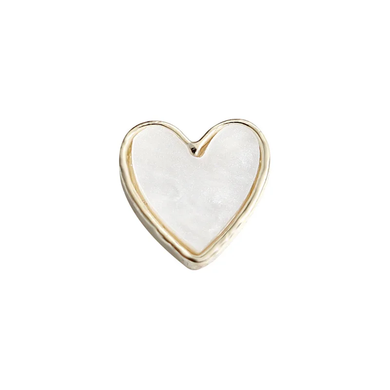 10pcs/Bag Elegance Love Shaped Nail Accessories Metal Edge Peach Heart Alloy Diy Handmade Parts Nail Art Charms Decorations