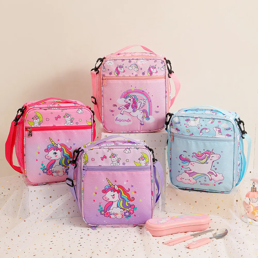 Kawaii Children Cartoon Unicorn Thermal Insulated Lunch Bag Box Portable Boys Girls School Office Picnic Lunch Bag