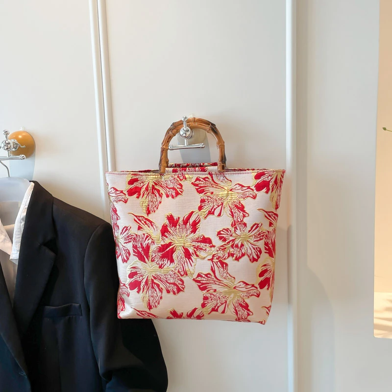 

Сумки на плечо из микрофибры с цветочным принтом, национальные универсальные брендовые сумки 2025 года для женщин, изысканные женские сумки большой вместимости