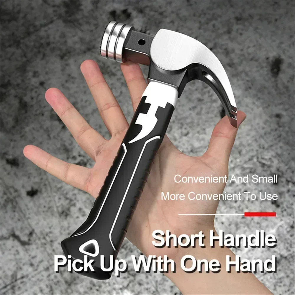 Heavy Duty Short Shank Octagonal Hammer High Carbon Steel Woodworking Nail Hammer Hand Tools Magnetic Nail Suction Claw Hammer